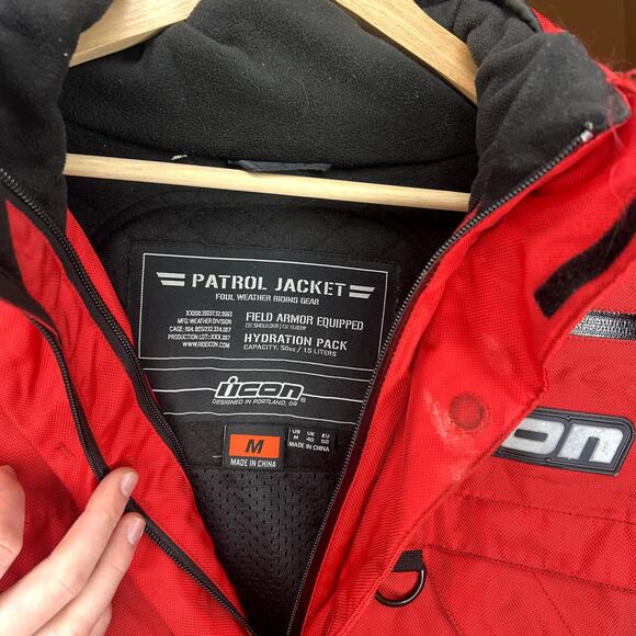 Icon Motorcycle Patrol jacket Red Medium - Picture 5 of 14